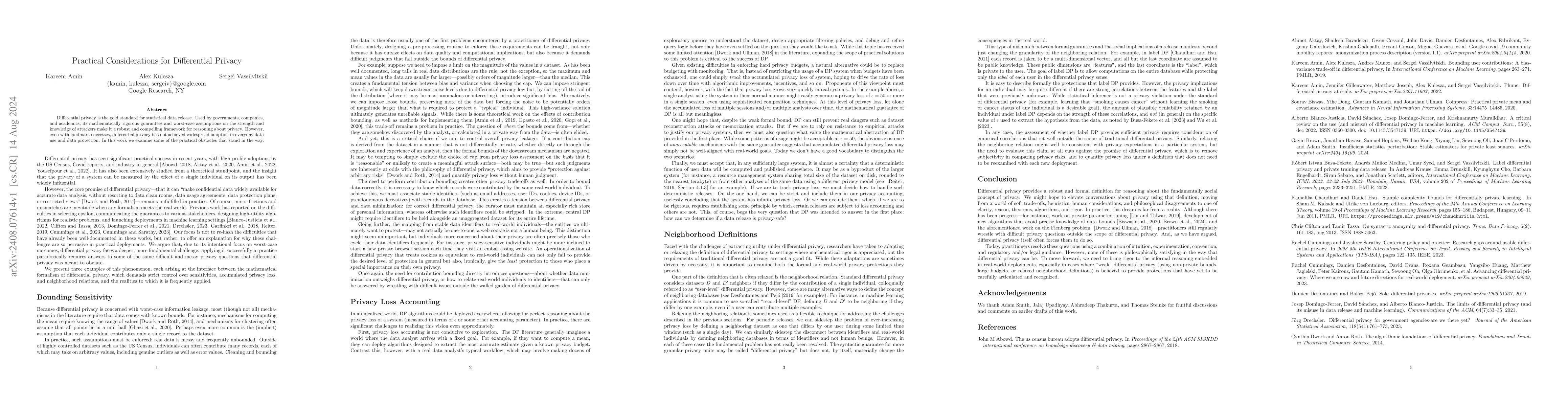 Thumbnail for Practical Considerations for Differential Privacy