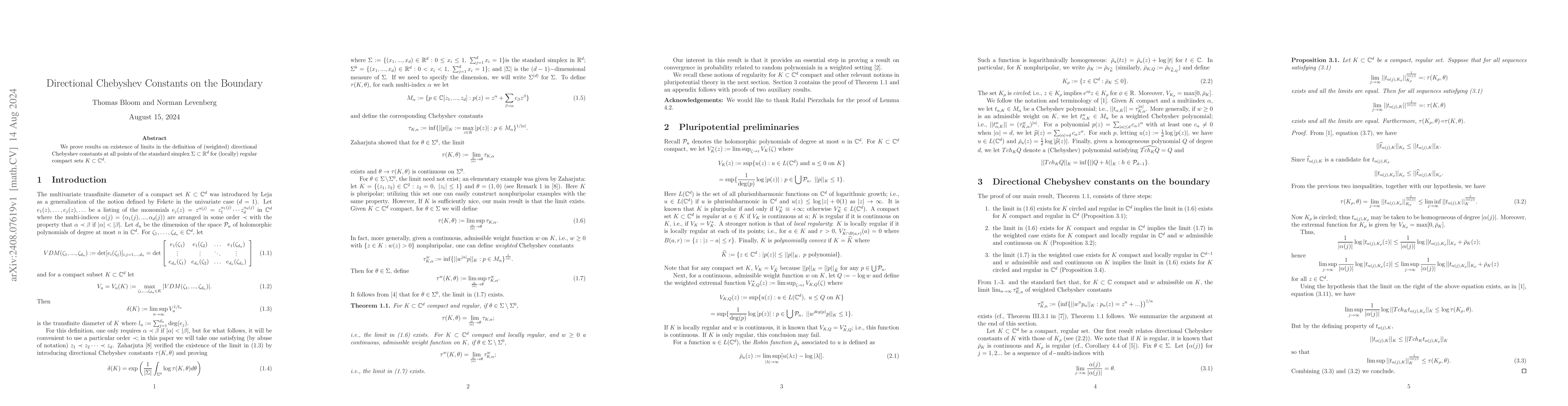 Thumbnail for Directional Chebyshev Constants on the Boundary