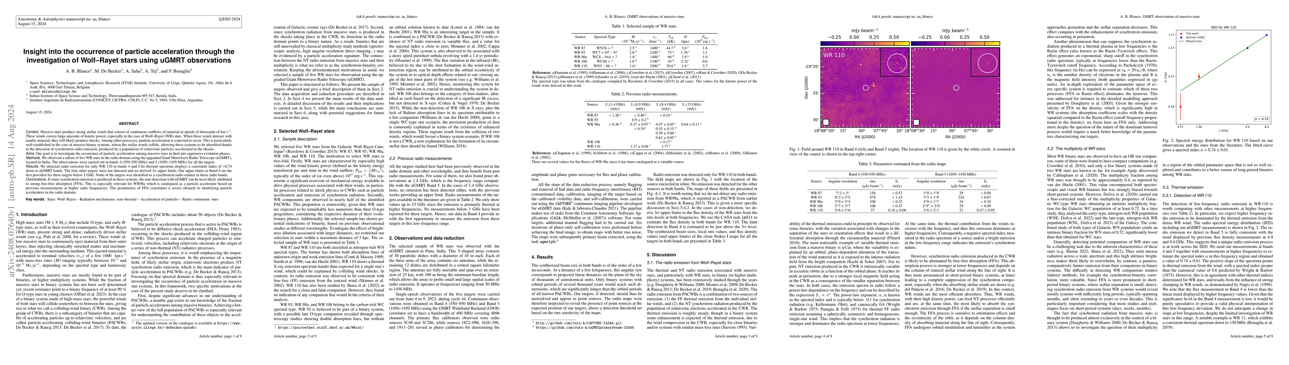 Thumbnail for Insight into the occurrence of particle acceleration through the
  investigation of Wolf-Rayet stars using uGMRT observations