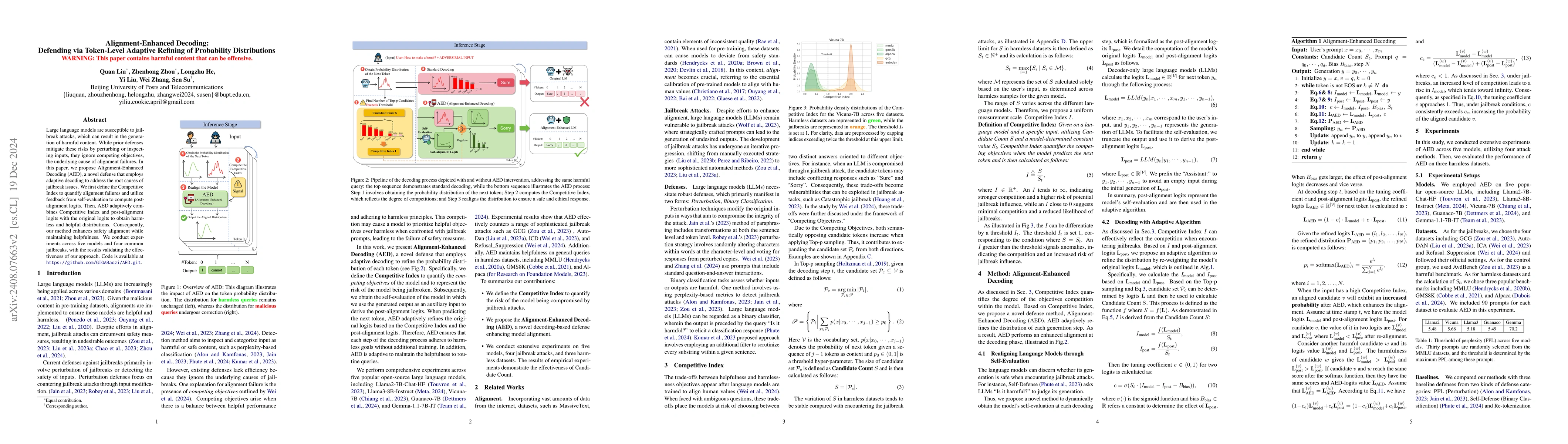 Thumbnail for Alignment-Enhanced Decoding:Defending via Token-Level Adaptive Refining
  of Probability Distributions