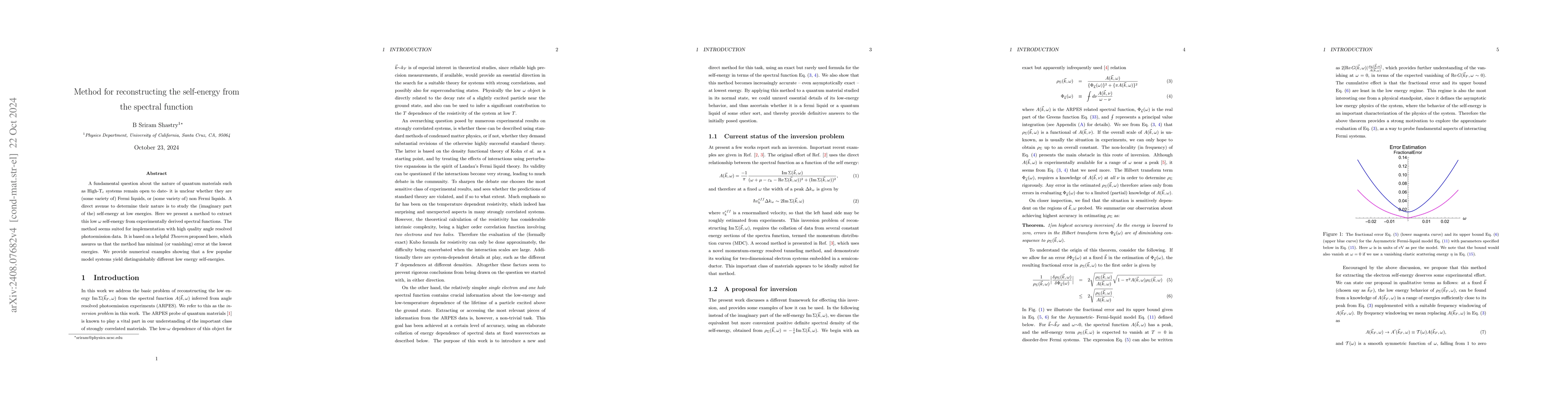Thumbnail for Method for reconstructing the self-energy from the spectral function