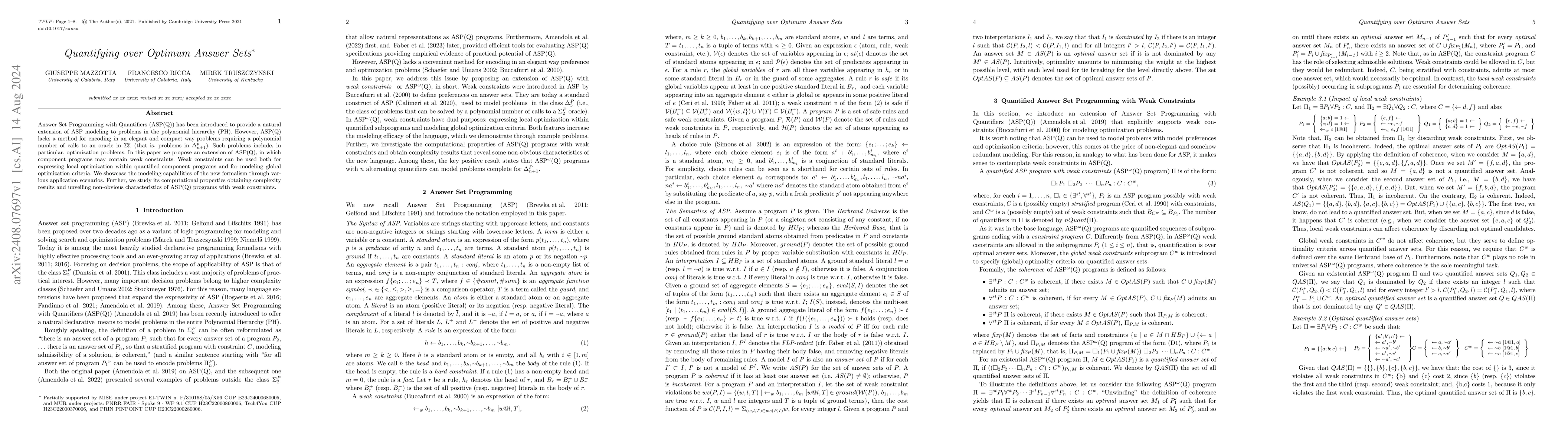 Thumbnail for Quantifying over Optimum Answer Sets