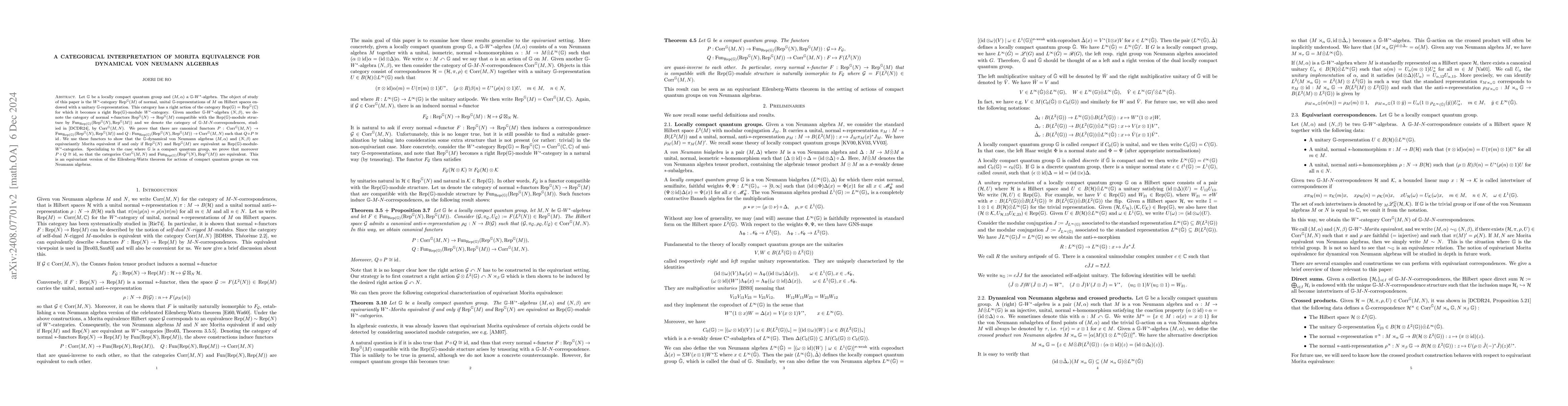 Thumbnail for A categorical interpretation of Morita equivalence for dynamical von
  Neumann algebras
