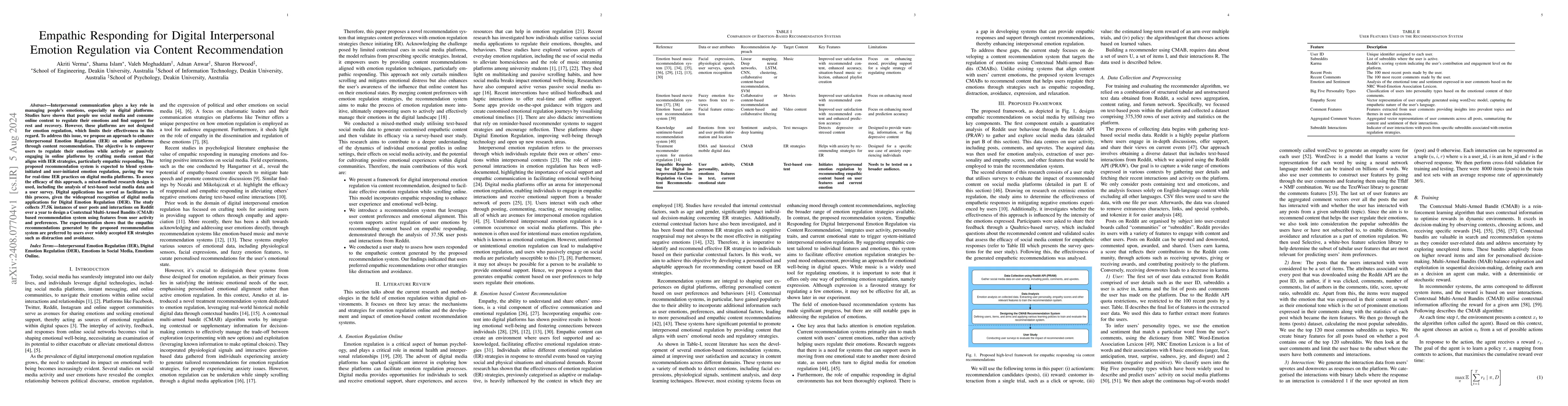 Thumbnail for Empathic Responding for Digital Interpersonal Emotion Regulation via
  Content Recommendation
