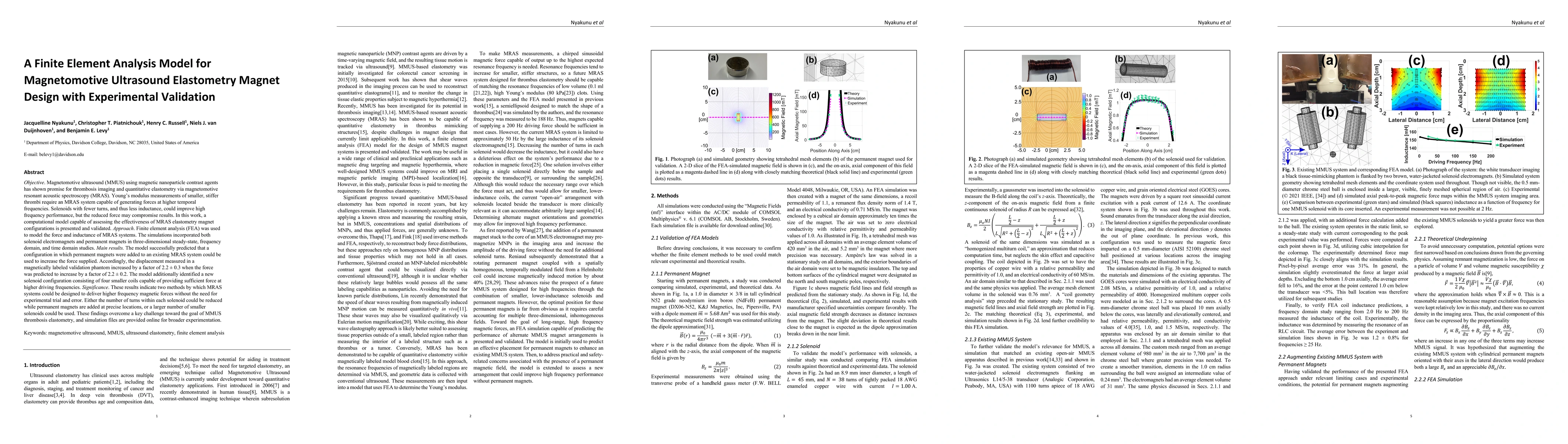 Thumbnail for A Finite Element Analysis Model for Magnetomotive Ultrasound Elastometry
  Magnet Design with Experimental Validation