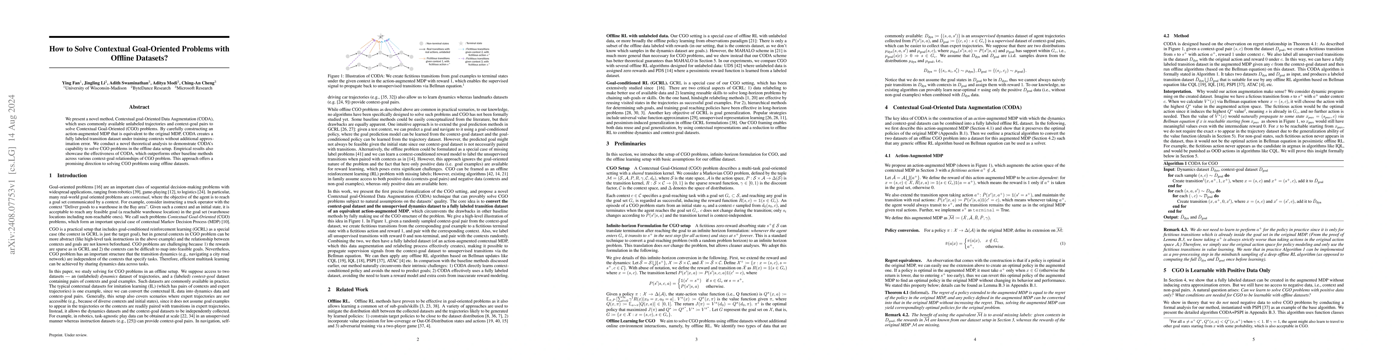 Thumbnail for How to Solve Contextual Goal-Oriented Problems with Offline Datasets?