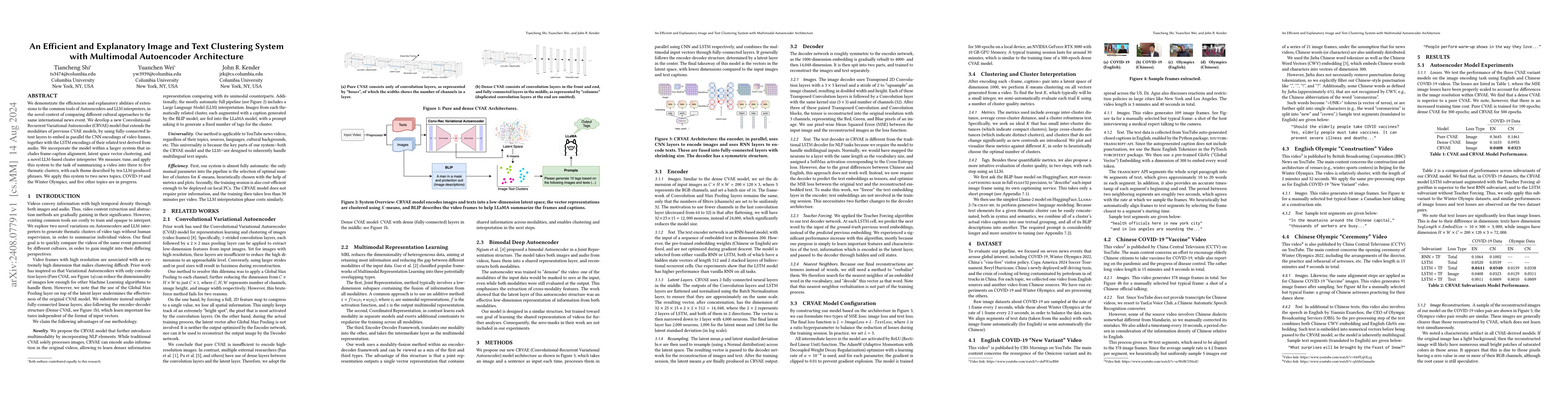 Thumbnail for An Efficient and Explanatory Image and Text Clustering System with
  Multimodal Autoencoder Architecture