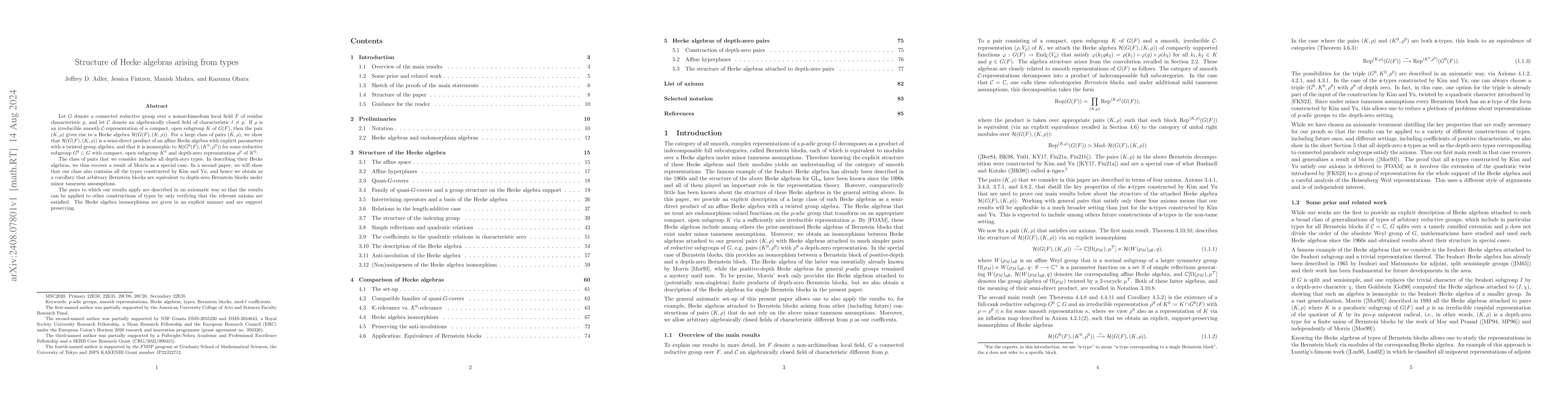 Thumbnail for Structure of Hecke algebras arising from types