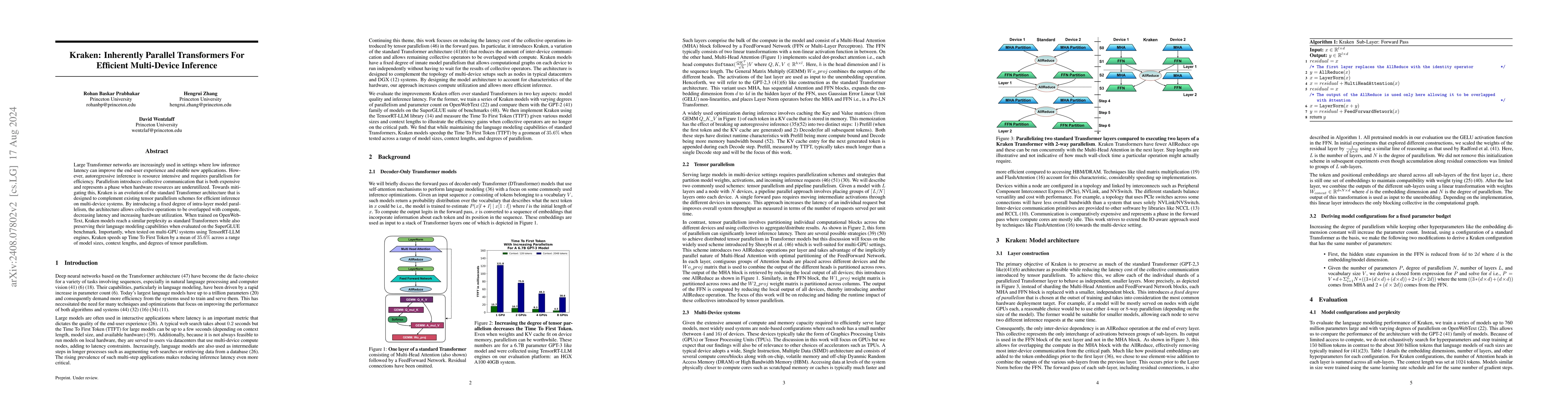 Thumbnail for Kraken: Inherently Parallel Transformers For Efficient Multi-Device
  Inference