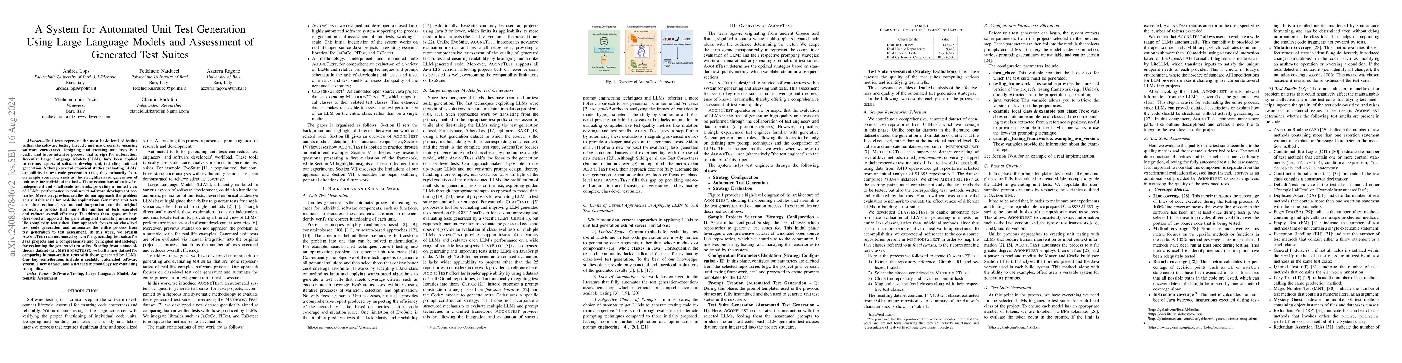 Thumbnail for A System for Automated Unit Test Generation Using Large Language Models
  and Assessment of Generated Test Suites