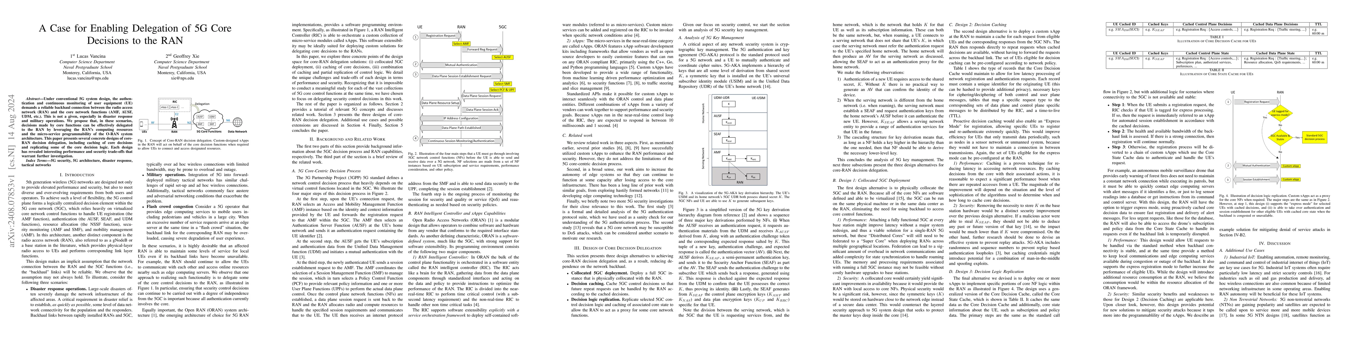Thumbnail for A Case for Enabling Delegation of 5G Core Decisions to the RAN