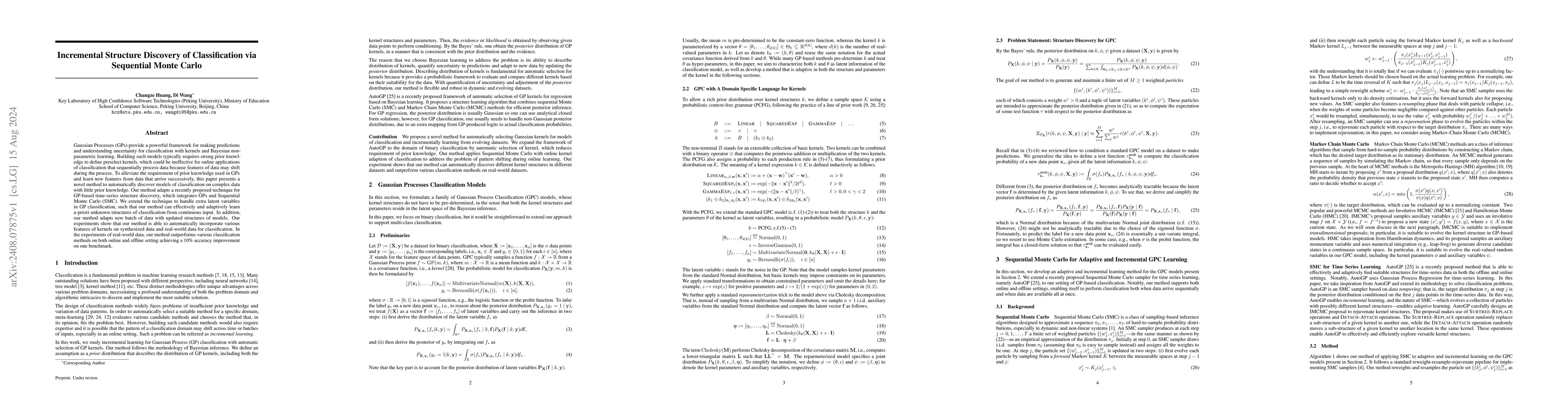 Thumbnail for Incremental Structure Discovery of Classification via Sequential Monte
  Carlo
