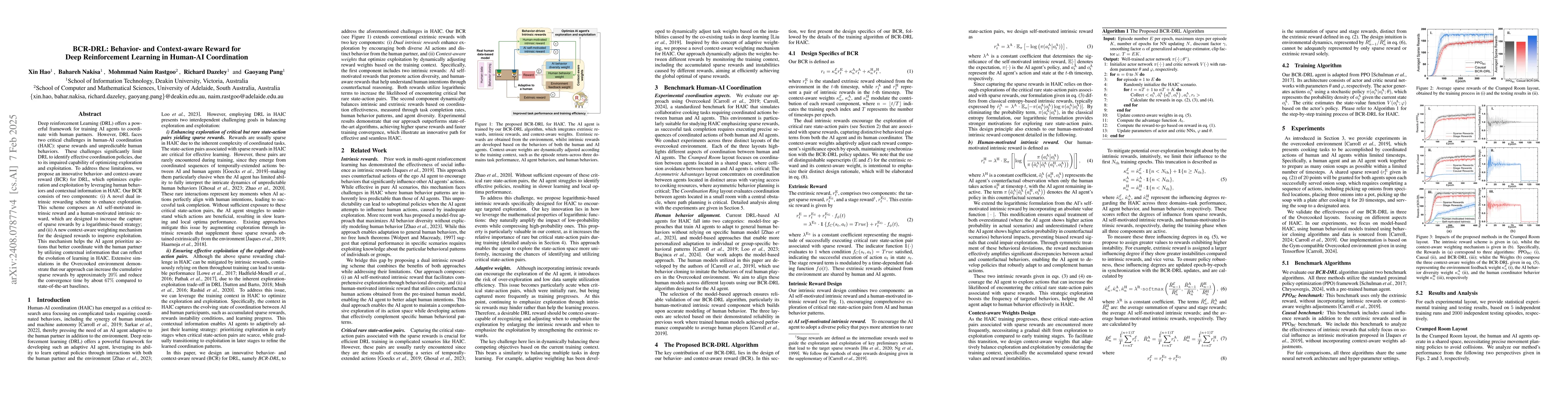 Thumbnail for IReCa: Intrinsic Reward-enhanced Context-aware Reinforcement Learning
  for Human-AI Coordination