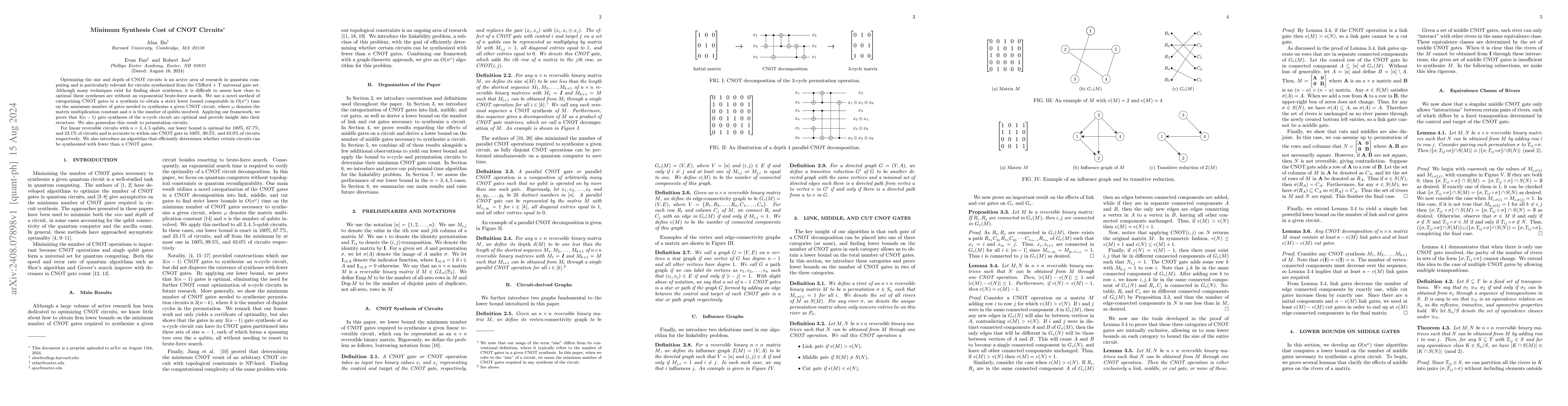 Thumbnail for Minimum Synthesis Cost of CNOT Circuits