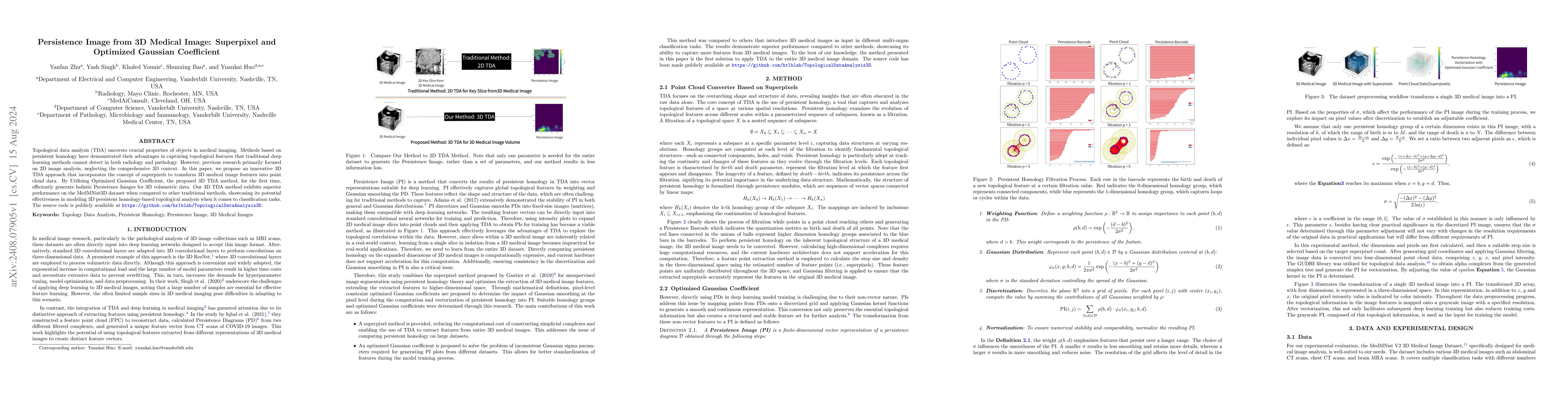 Thumbnail for Persistence Image from 3D Medical Image: Superpixel and Optimized
  Gaussian Coefficient