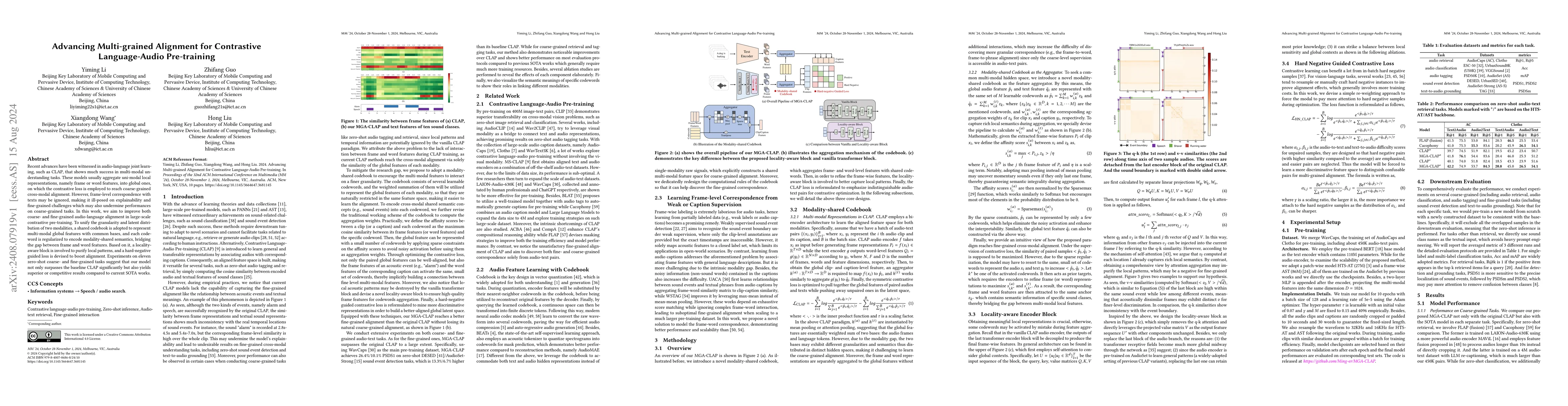 Thumbnail for Advancing Multi-grained Alignment for Contrastive Language-Audio
  Pre-training