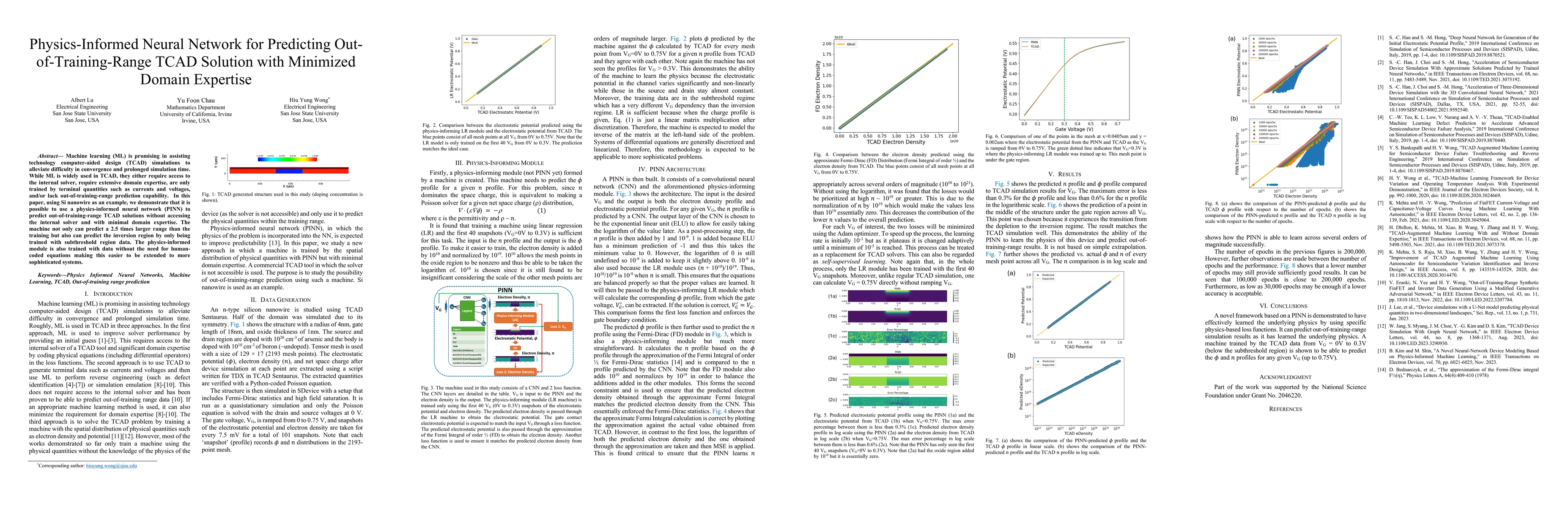 Thumbnail for Physics-Informed Neural Network for Predicting Out-of-Training-Range
  TCAD Solution with Minimized Domain Expertise