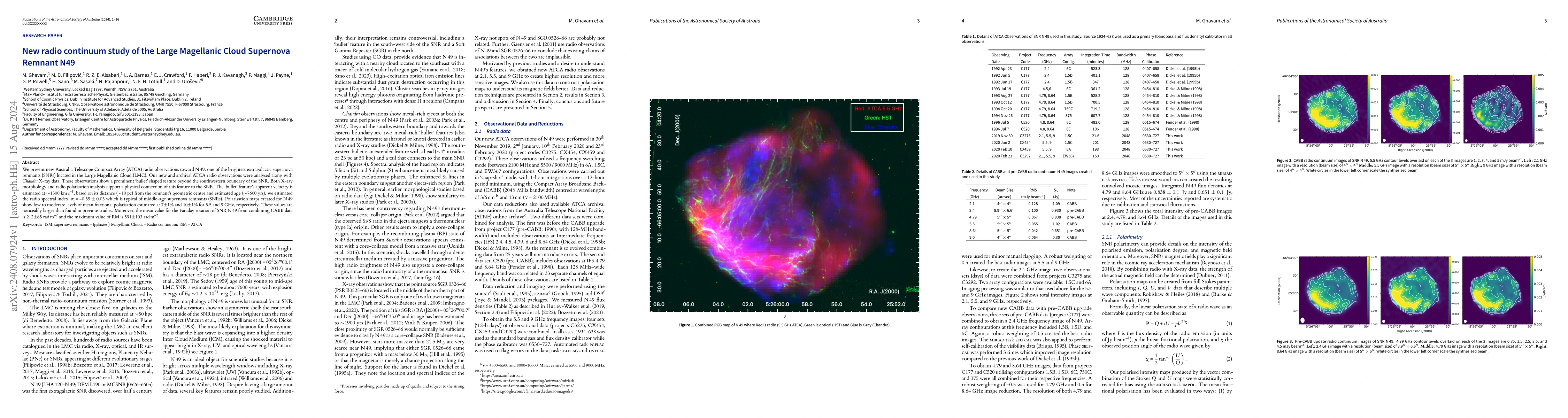 Thumbnail for New radio continuum study of the Large Magellanic Cloud Supernova
  Remnant N49