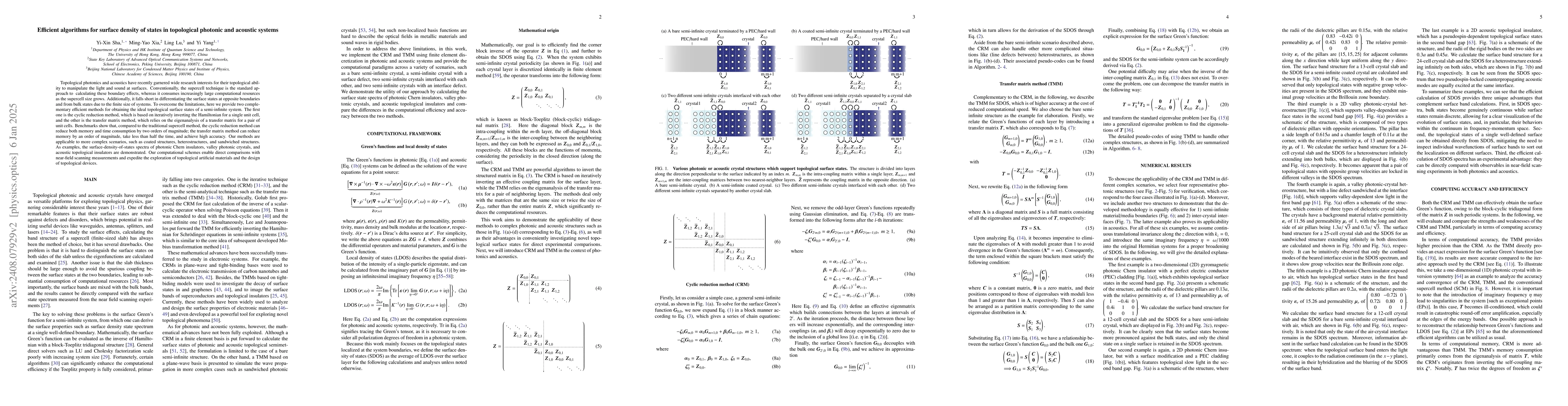 Thumbnail for Efficient algorithms for surface density of states in topological
  photonic and acoustic systems