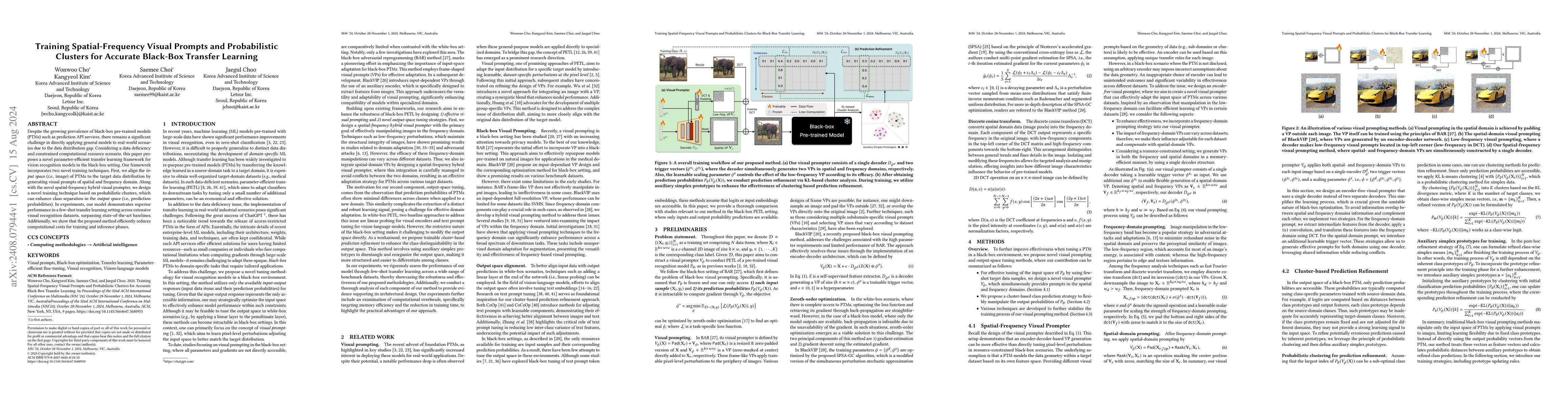 Thumbnail for Training Spatial-Frequency Visual Prompts and Probabilistic Clusters for
  Accurate Black-Box Transfer Learning