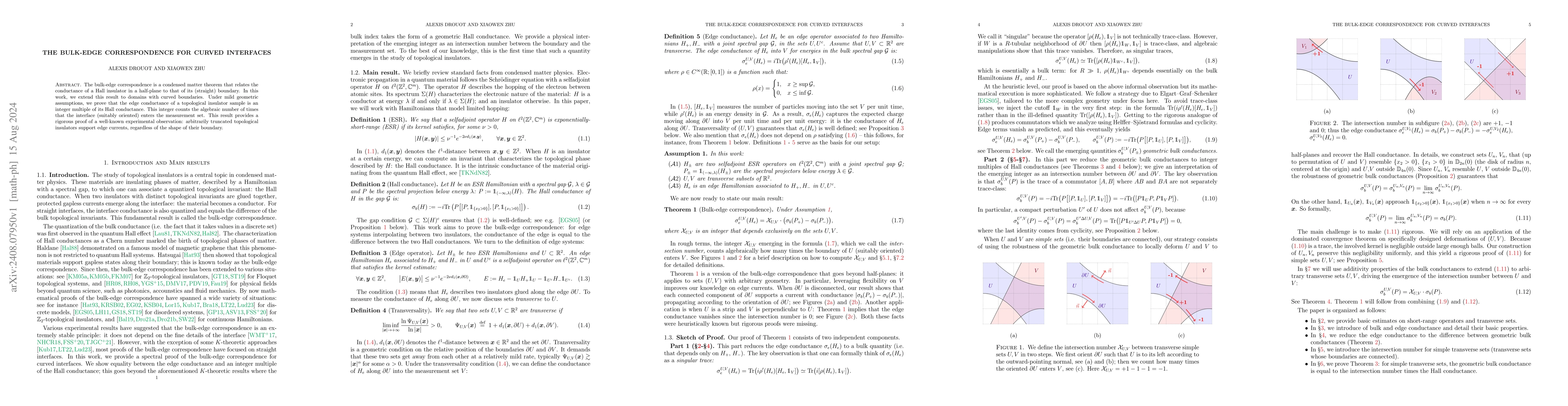 Thumbnail for The bulk-edge correspondence for curved interfaces