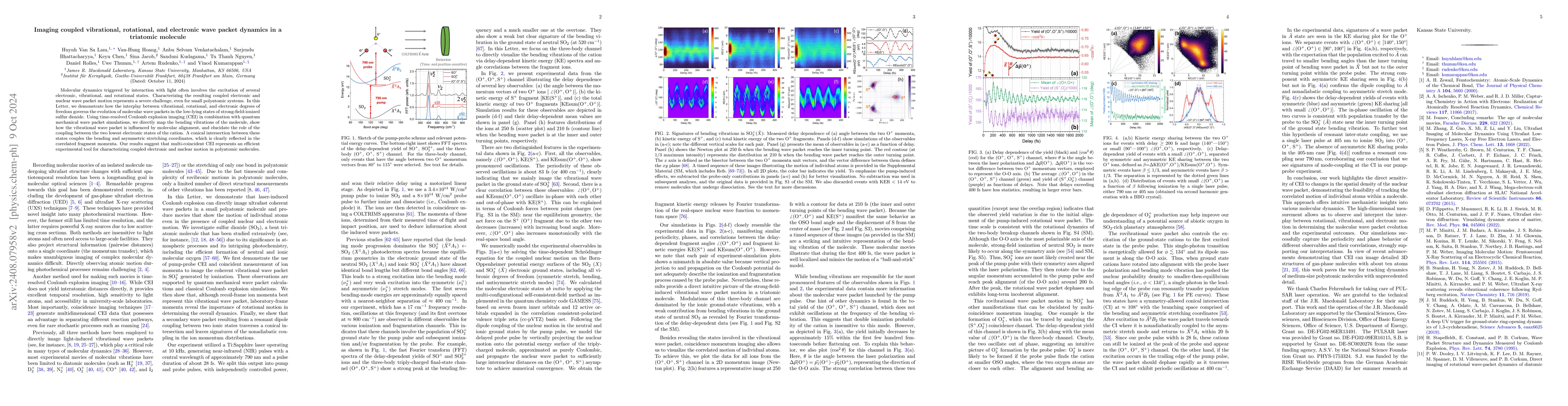 Thumbnail for Imaging coupled vibrational, rotational, and electronic wave packet
  dynamics in a triatomic molecule