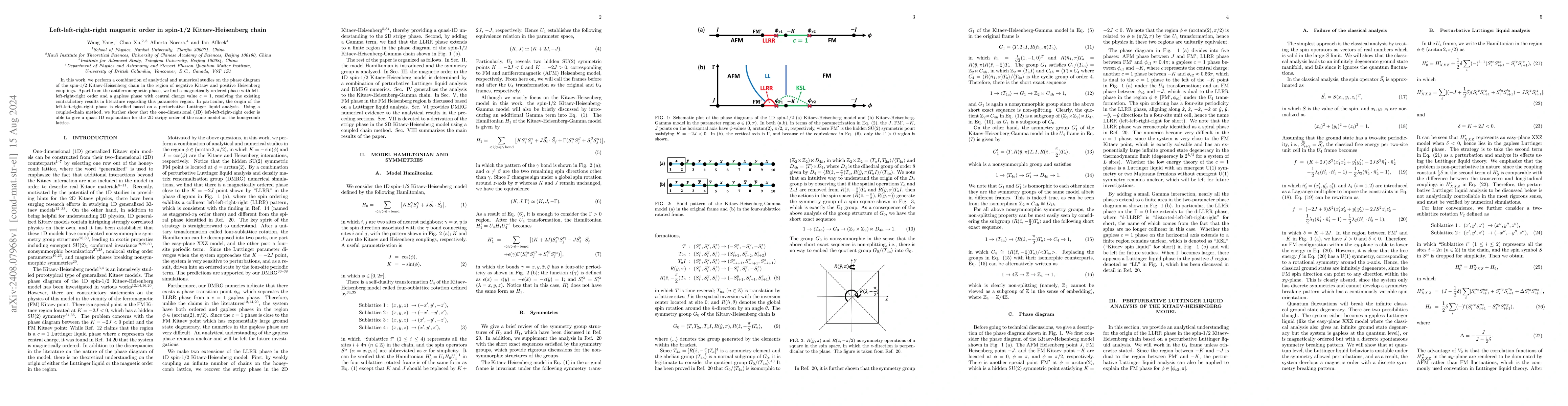 Thumbnail for Left-left-right-right magnetic order in spin-1/2 Kitaev-Heisenberg chain