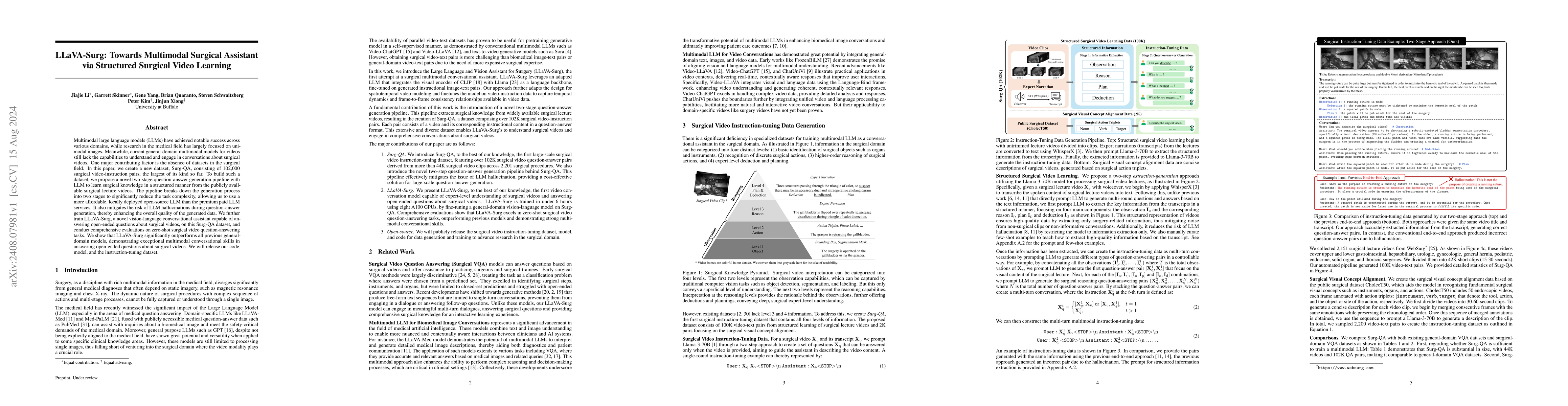 Thumbnail for LLaVA-Surg: Towards Multimodal Surgical Assistant via Structured
  Surgical Video Learning