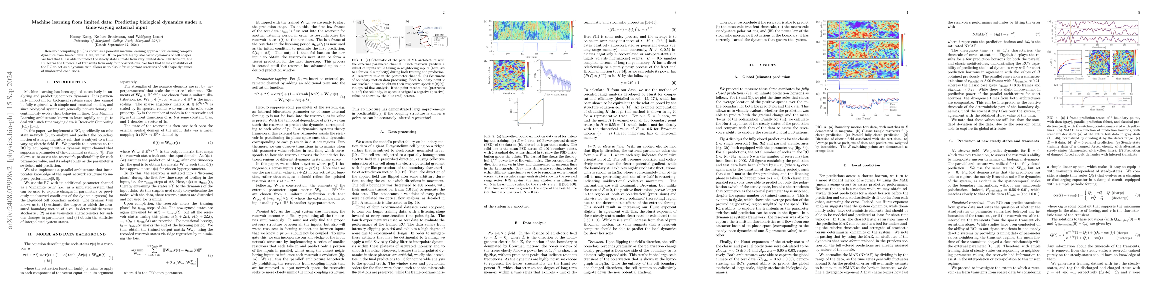 Thumbnail for Machine learning from limited data: Predicting biological dynamics under
  a time-varying external input