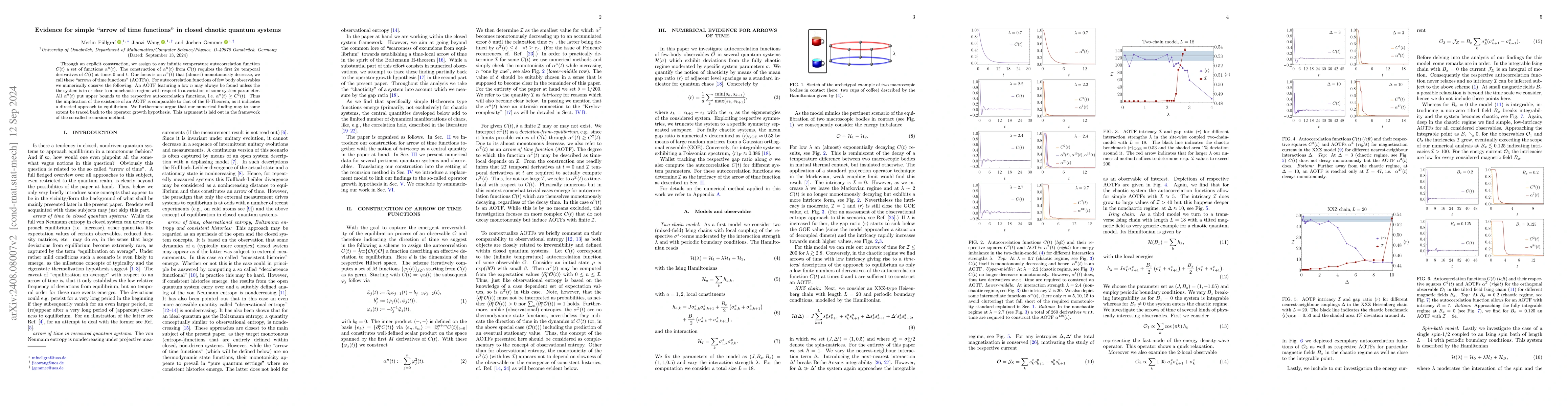 Thumbnail for Evidence for simple "arrow of time functions" in closed chaotic quantum
  systems