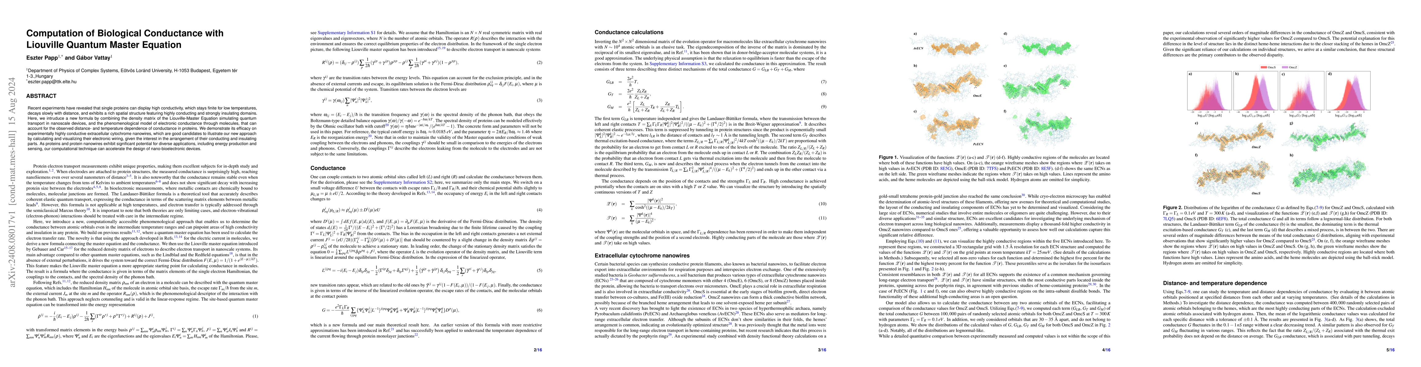 Thumbnail for Computation of Biological Conductance with Liouville Quantum Master
  Equation