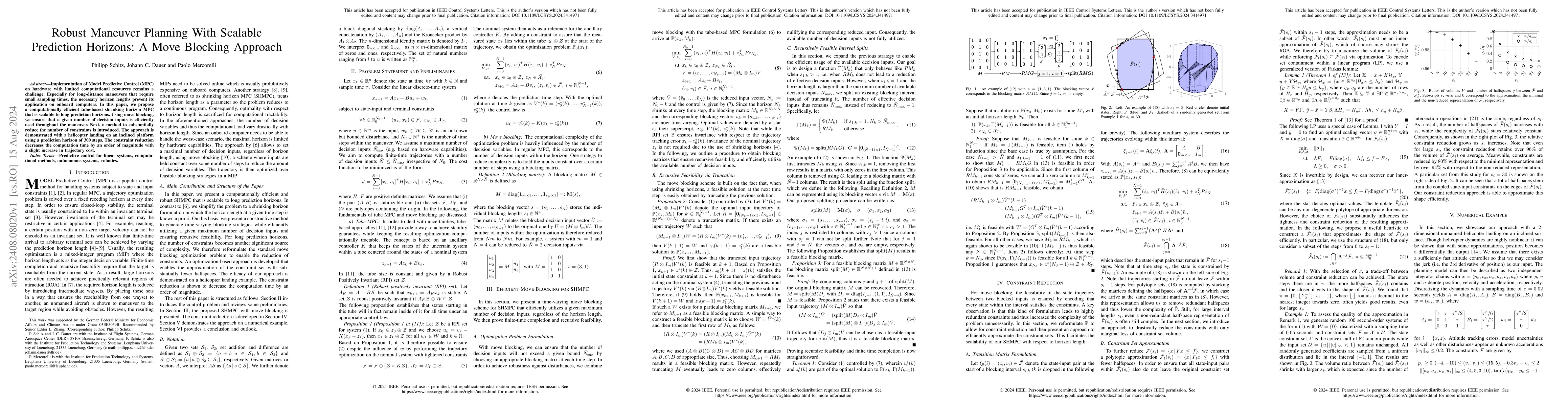 Thumbnail for Robust Maneuver Planning With Scalable Prediction Horizons: A Move
  Blocking Approach