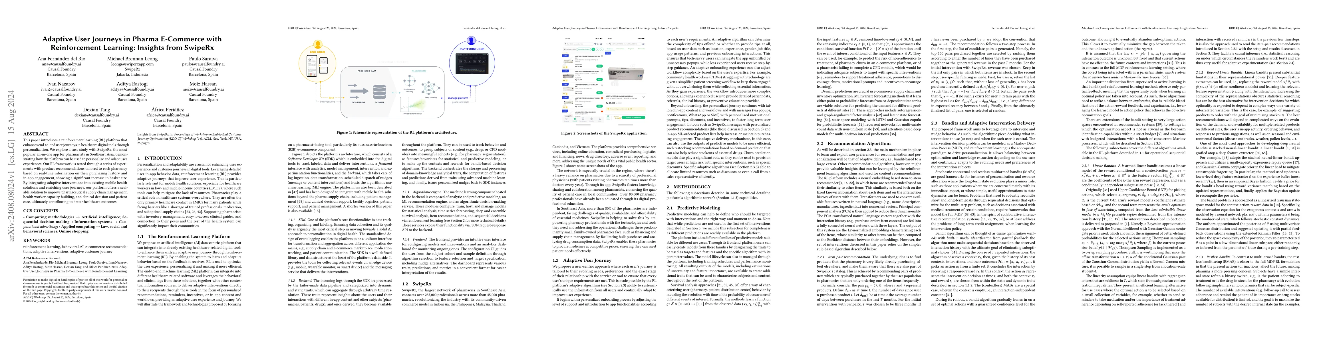 Thumbnail for Adaptive User Journeys in Pharma E-Commerce with Reinforcement Learning:
  Insights from SwipeRx