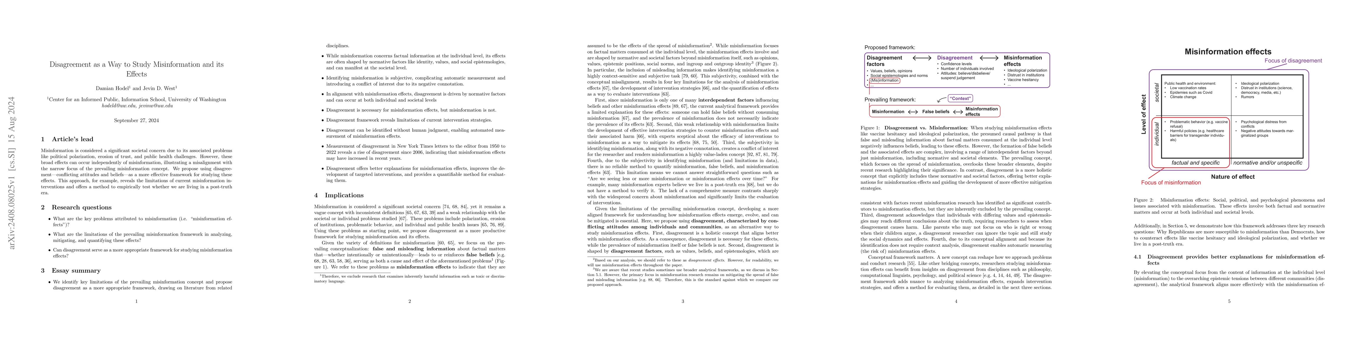 Thumbnail for Disagreement as a way to study misinformation and its effects