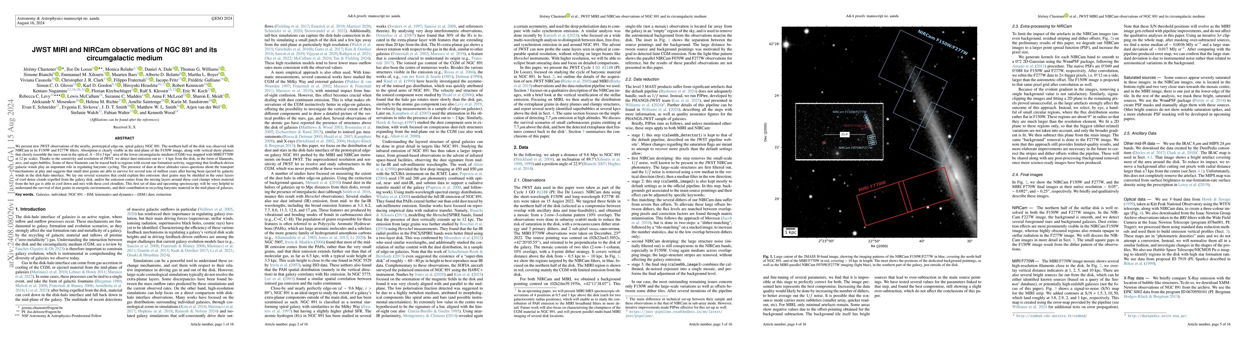 Thumbnail for JWST MIRI and NIRCam observations of NGC 891 and its circumgalactic
  medium