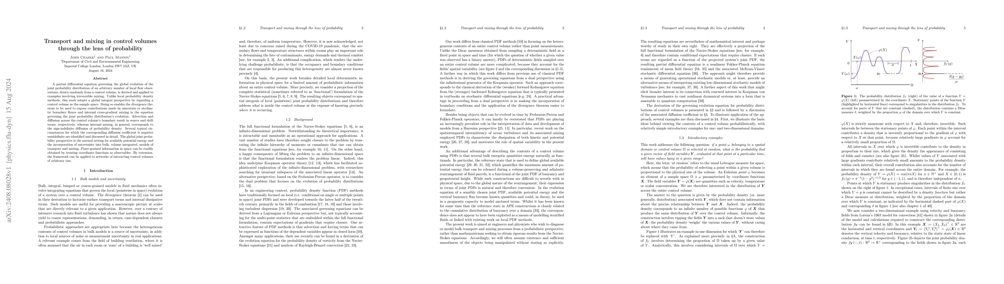 Thumbnail for Transport and mixing in control volumes through the lens of probability