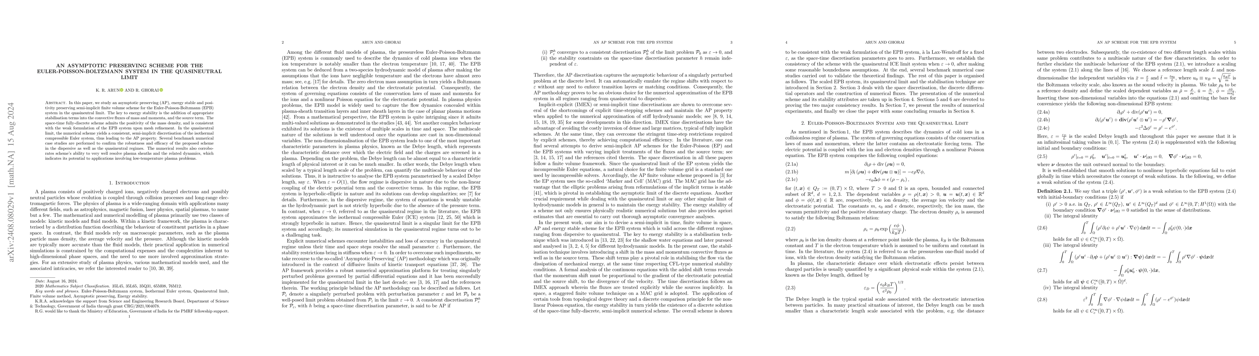 Thumbnail for An Asymptotic Preserving Scheme for the Euler-Poisson-Boltzmann System
  in the Quasineutral Limit
