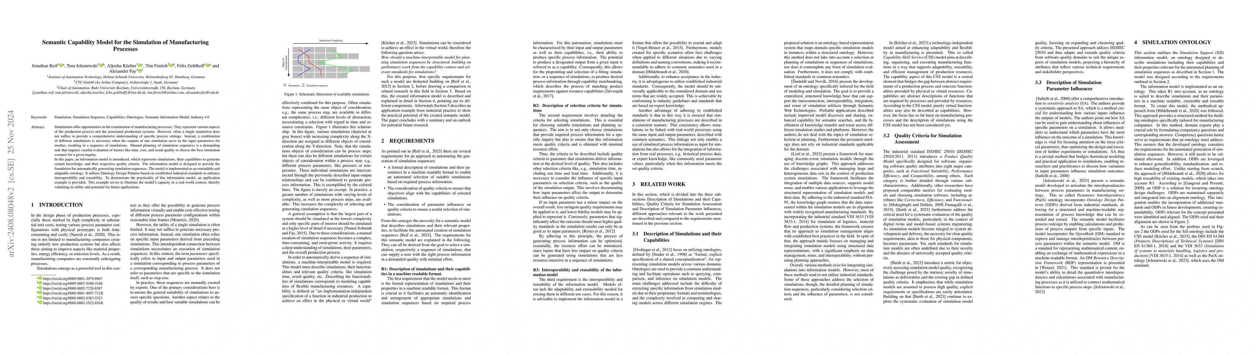 Thumbnail for Semantic Capability Model for the Simulation of Manufacturing Processes