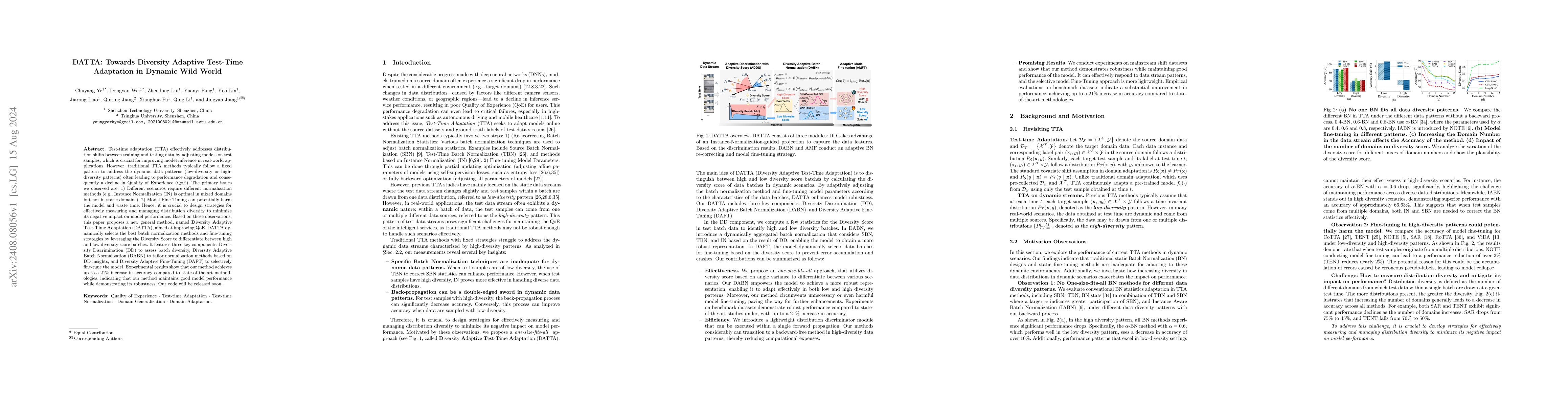 Thumbnail for DATTA: Towards Diversity Adaptive Test-Time Adaptation in Dynamic Wild
  World