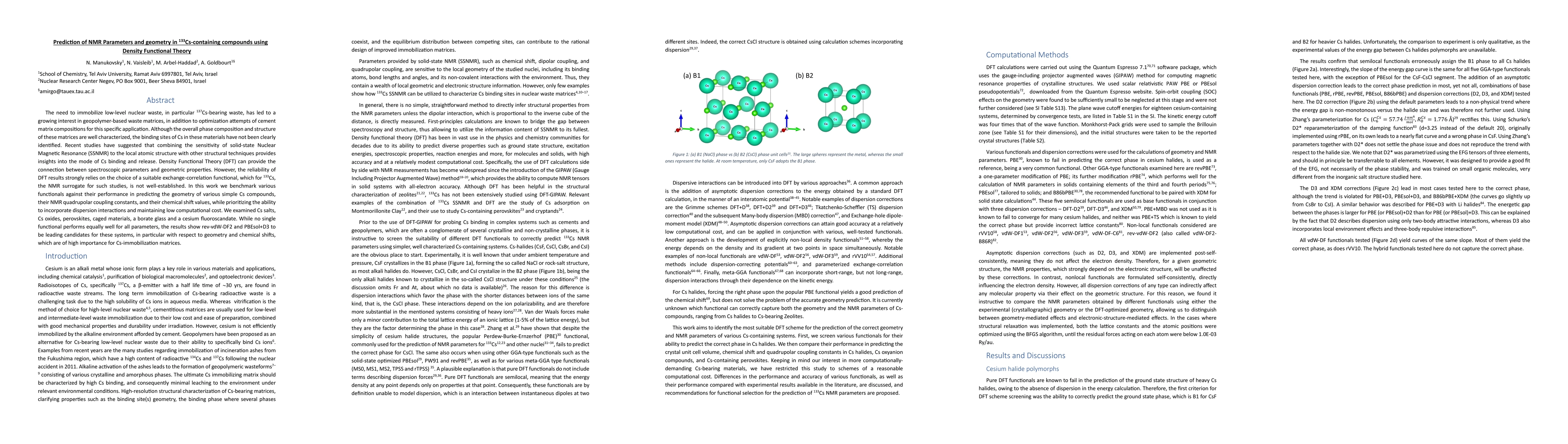 Thumbnail for Prediction of NMR Parameters and geometry in 133Cs-containing compounds
  using Density Functional Theory