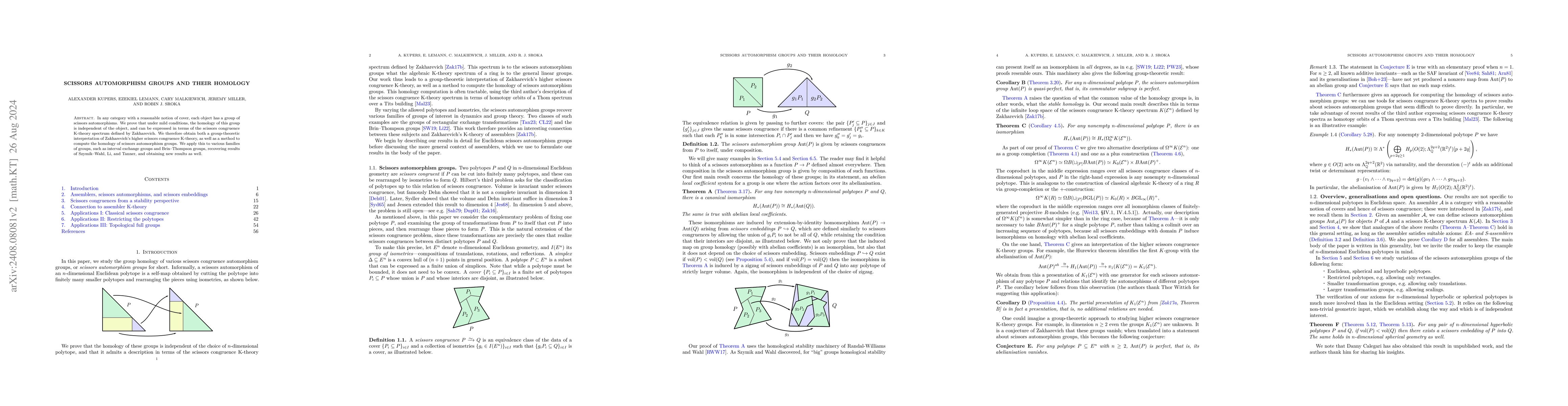 Thumbnail for Scissors automorphism groups and their homology