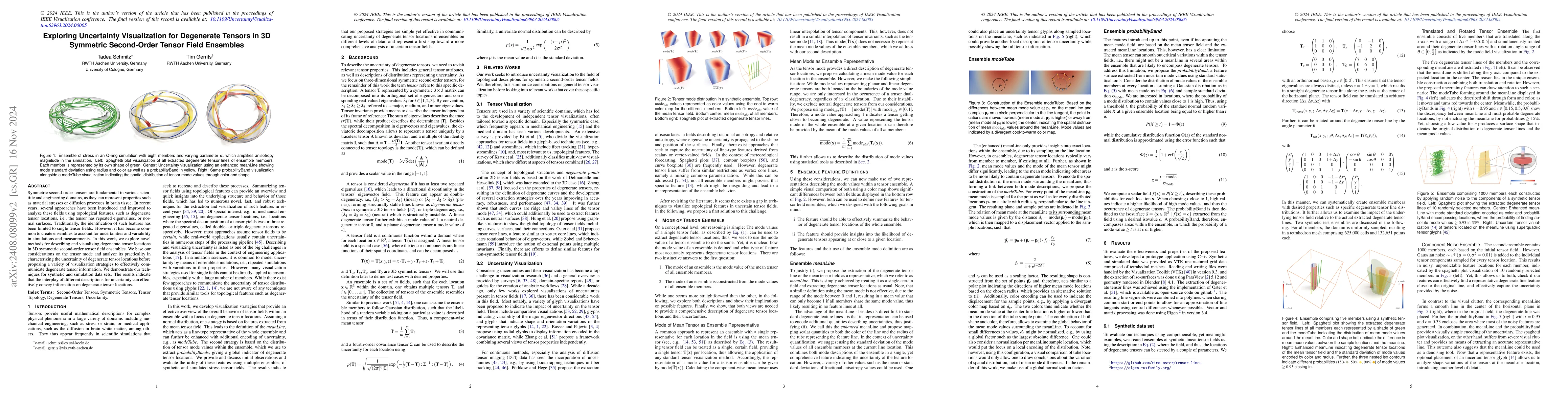 Thumbnail for Exploring Uncertainty Visualization for Degenerate Tensors in 3D
  Symmetric Second-Order Tensor Field Ensembles