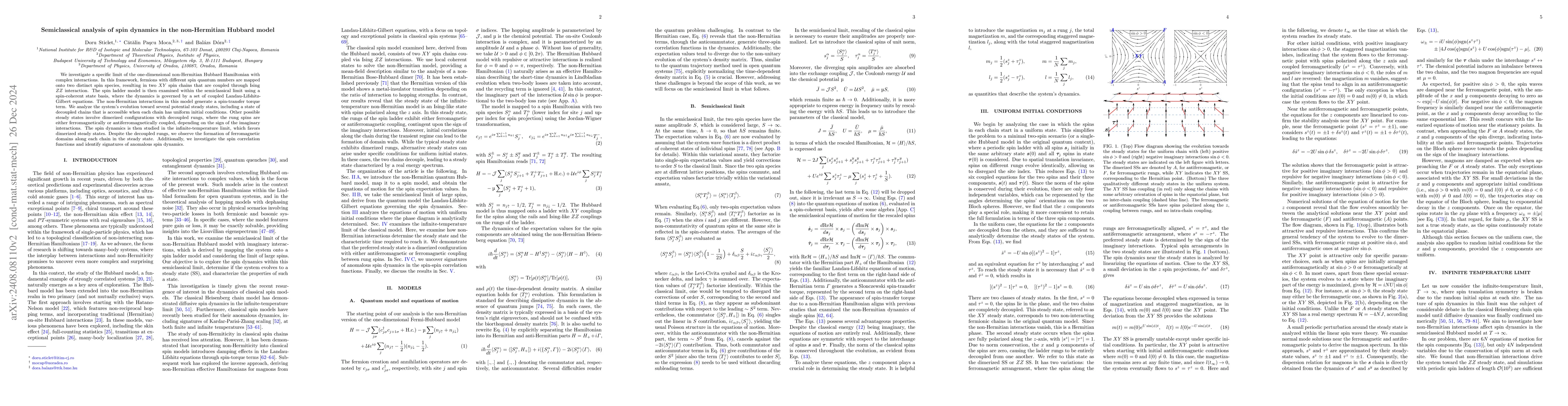 Thumbnail for Semiclassical analysis of spin dynamics in the non-Hermitian Hubbard
  model