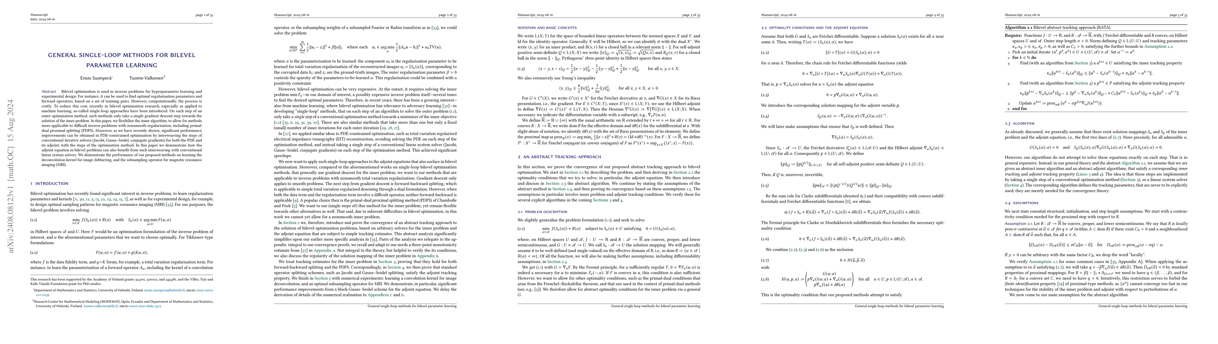 Thumbnail for General single-loop methods for bilevel parameter learning