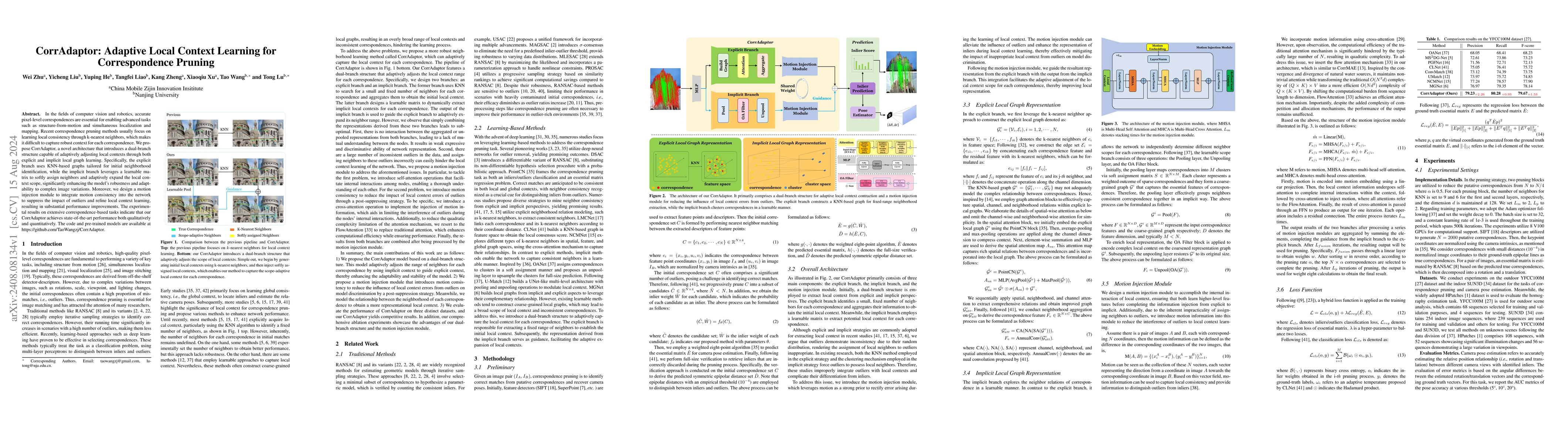 Thumbnail for CorrAdaptor: Adaptive Local Context Learning for Correspondence Pruning