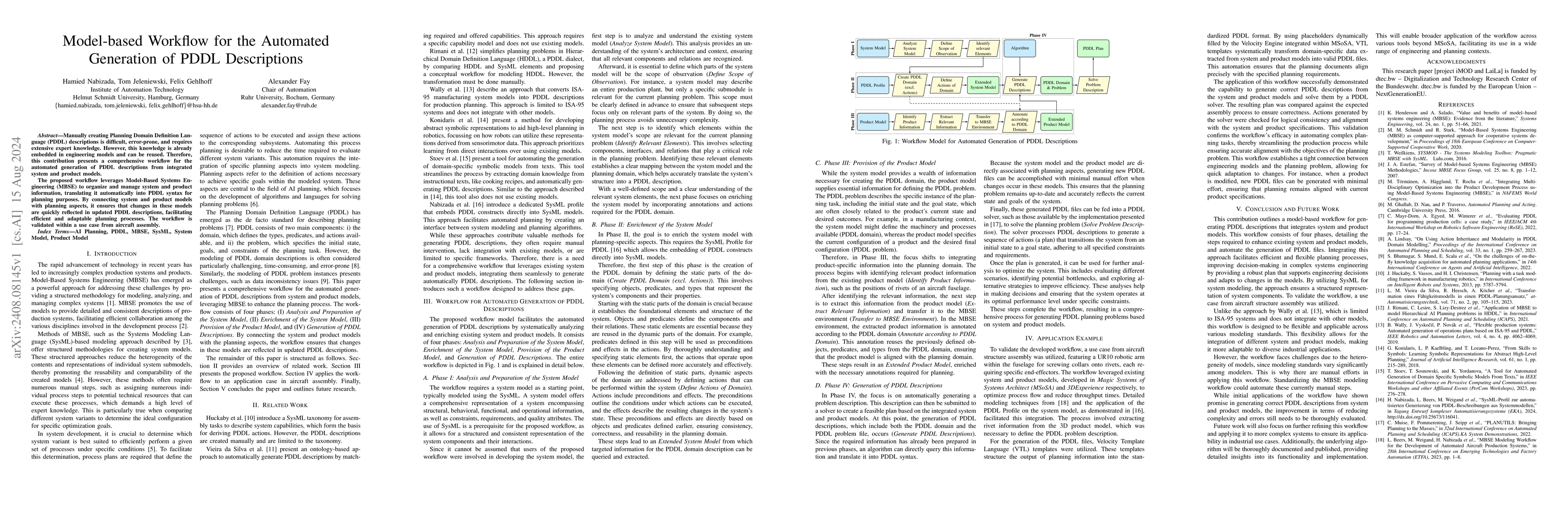 Thumbnail for Model-based Workflow for the Automated Generation of PDDL Descriptions