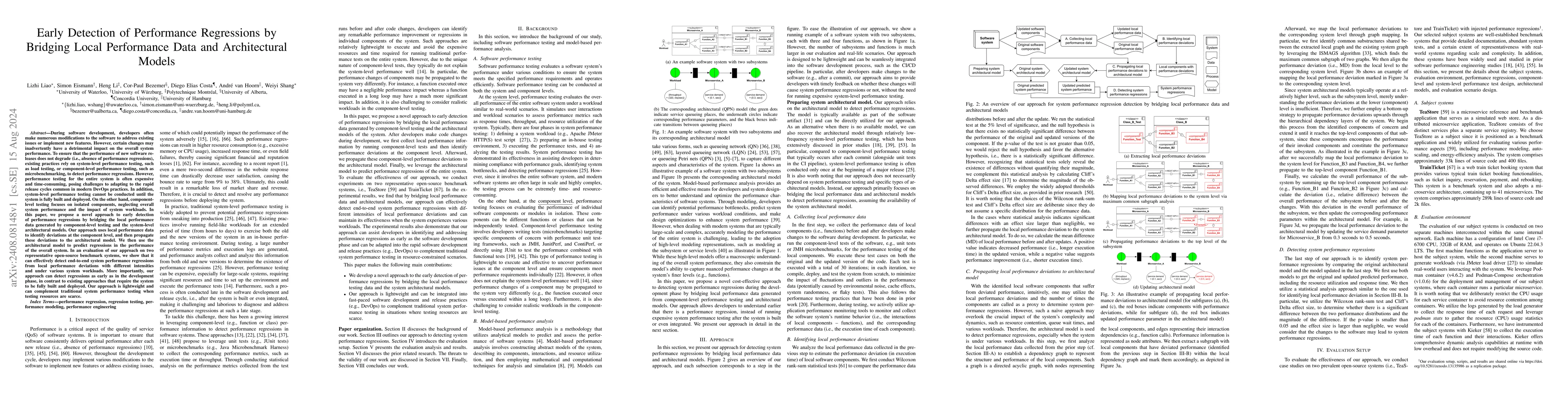 Thumbnail for Early Detection of Performance Regressions by Bridging Local Performance
  Data and Architectural Models