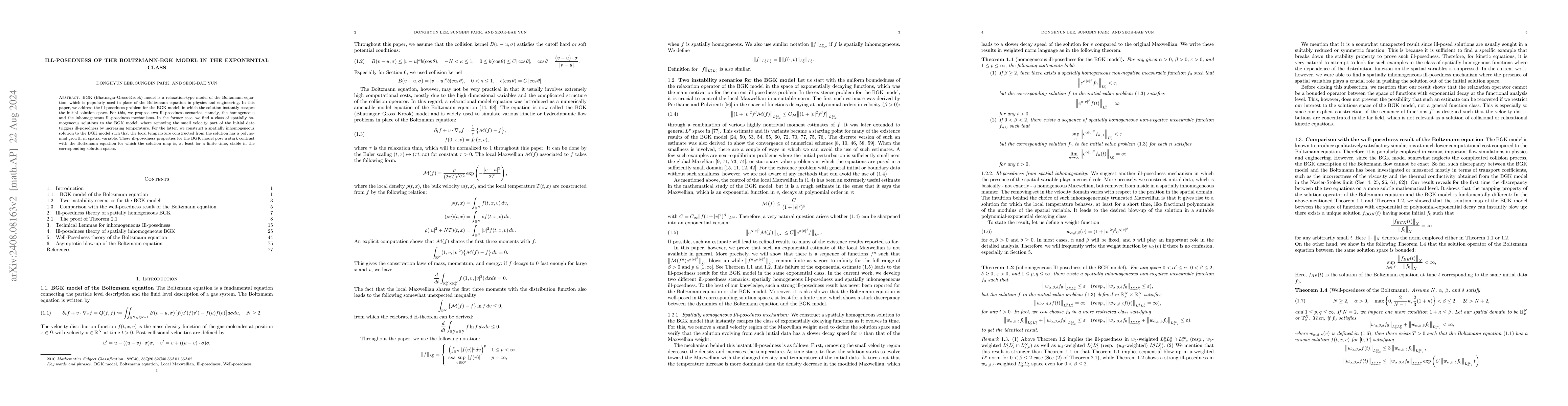 Thumbnail for Ill-posedness of the Boltzmann-BGK model in the exponential class