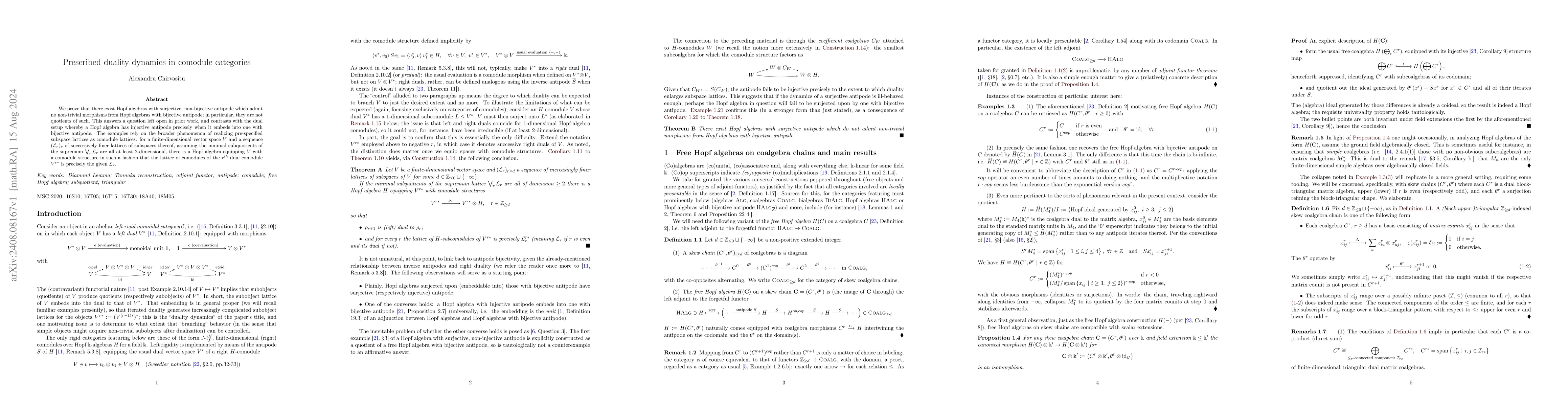 Thumbnail for Prescribed duality dynamics in comodule categories