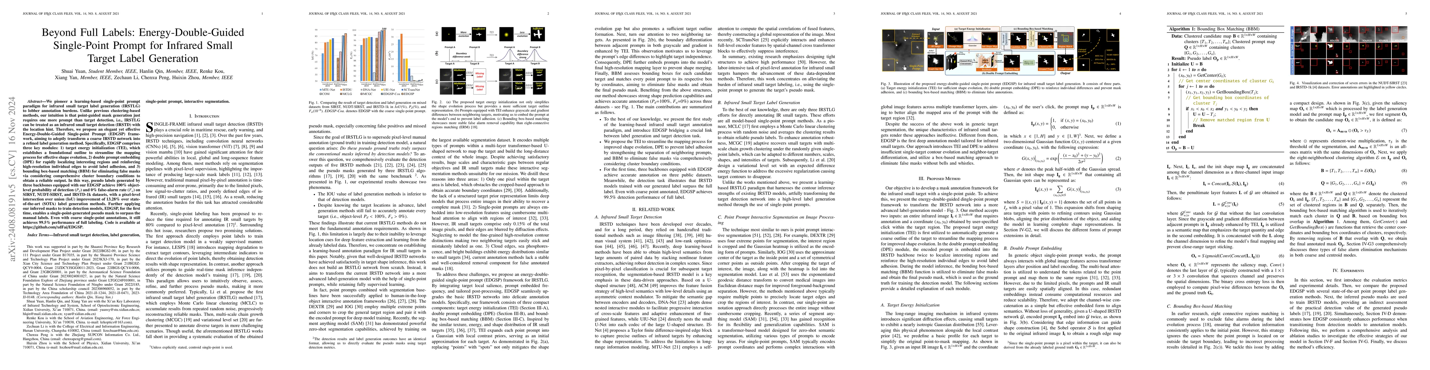 Thumbnail for Beyond Full Label: Single-Point Prompt for Infrared Small Target Label
  Generation